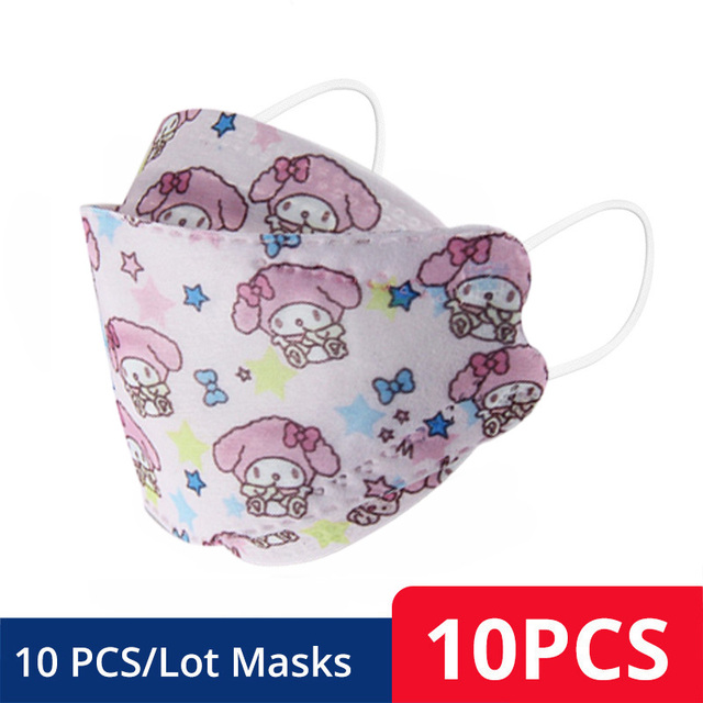 Children KN95 FFP2 Face Mask Cartoon Anime Breathable Security Protection For Boys Girl 4-12 Years Old Mascarilla FPP2 homology ada