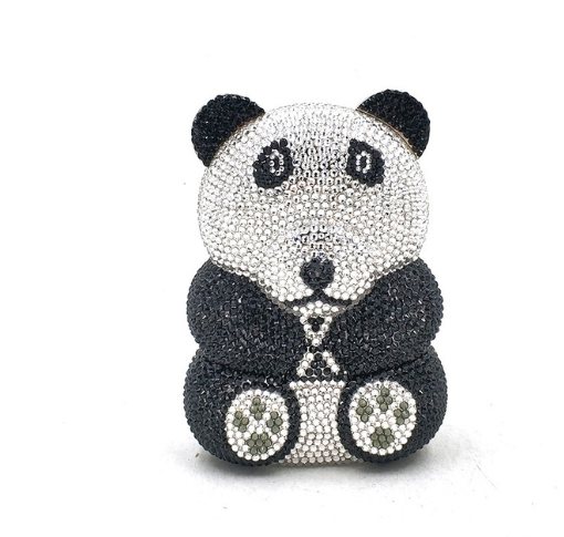 Women's Perforated Bear Handbag,Bear Perforated Crystal Handbag,Cocktail Purse,Shoulder Bag,Gifts