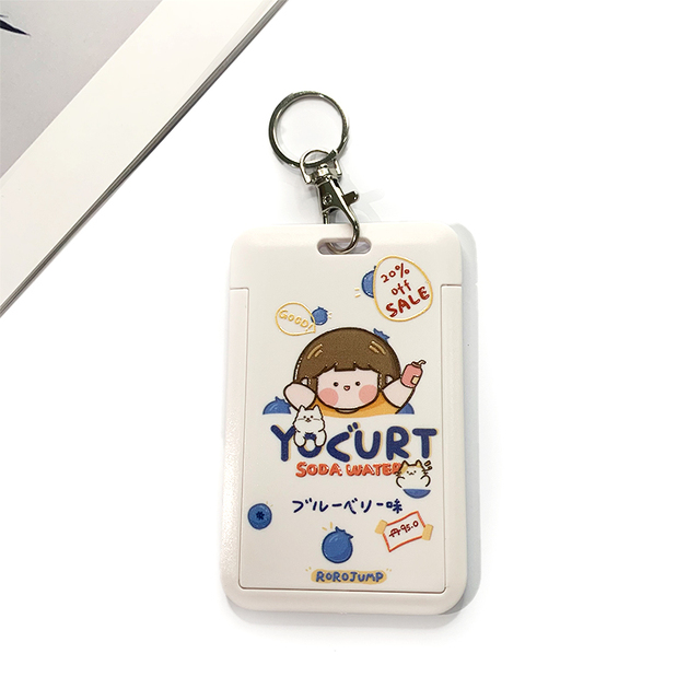 New cute cartoon student meal ID card holder campus card ID badge holder lanyard access control subway bus card protective cover