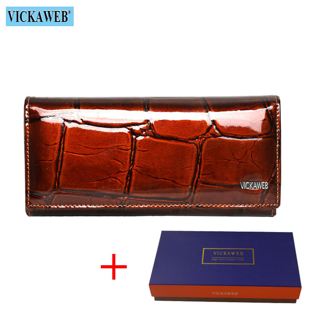 Genuine Leather Long Wallet With Magnetic Closure For Women Free Gift Fashion Wallet