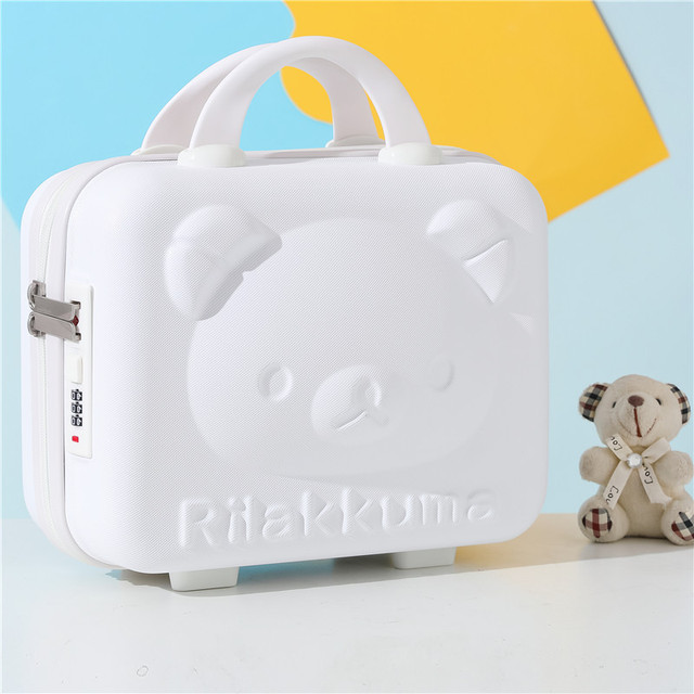 14 Inch Rilakkuma Storage Box Makeup Box Mini Portable Suitcase With Password Lock Small Luggage Make Up Storage Case