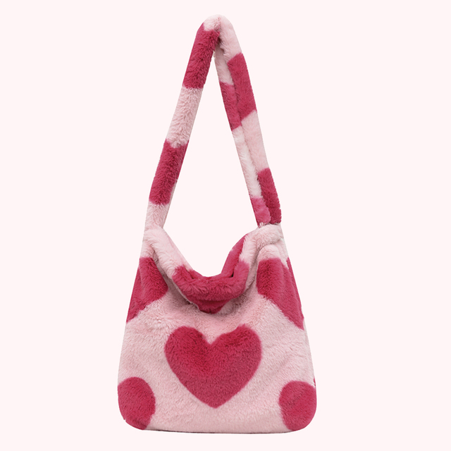 2021 Women Leopard Print Open Pocket Shoulder Bags Winter Warm Soft Plush Bucket Bags Female Large Capacity Furry Shopping Bag