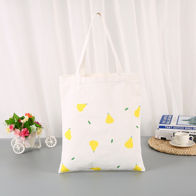 Canvas Bag Women Shoulder Bags 2022 Girls Shopper Bags Cute Cartoon Simple Print Foldable Washable Reusable Eco Tote Bag