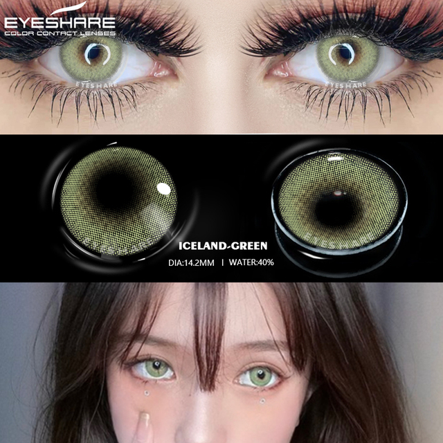 Ishihair Colored Contact Lenses 1 Pair Beauty Eye Yearly Colored Lenses Cosmetic Contacts Lenses Eye Color Black/Chocolate