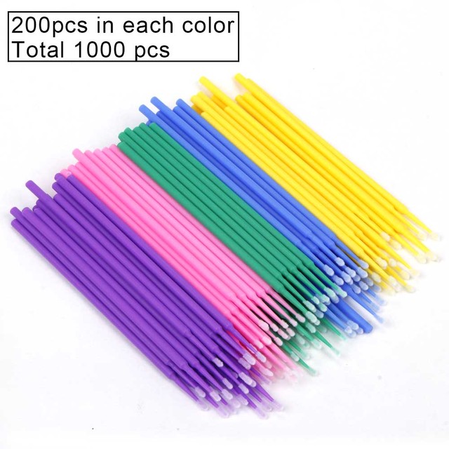 Eyelash Brush Set Cotton Swab Small Single Brush False Eyelashes Extension Cleaning 100/500/1000pcs