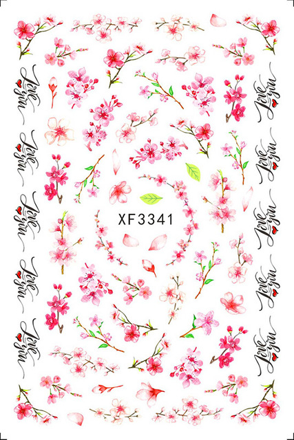 Elegant Daisy Autumn Leaves Nails Art Manicure Back Glue Sticker Decorations Design Nail Sticker Beauty Nails