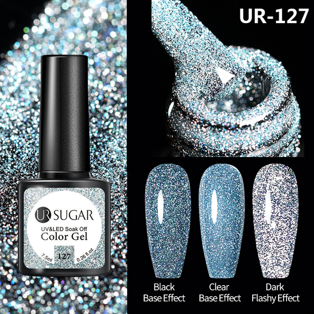 UR SUGAR 7.5ml Disco Reflective Cat Magnetic Gel Nail Polish Auroras Iridescent Glitter Sequins Soak Off Nails Art UV Varnish