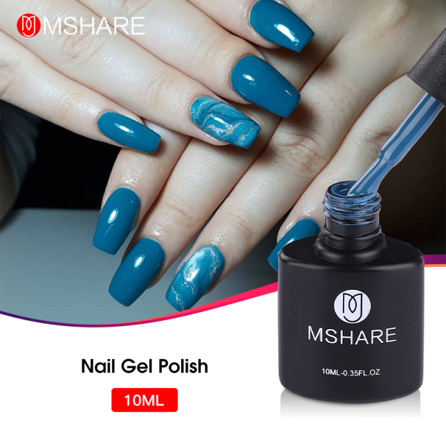 Mshare Easy UV Peel Off Base Coat Gel Long Wear Manicure Nail Polish Nail Art No Wipe Top Coat Lacquer Enamel Semi Permanent