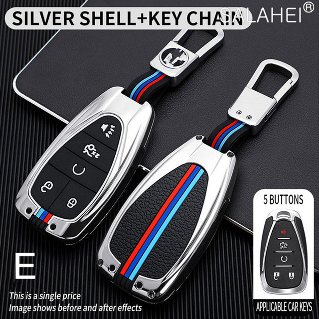 Zinc Alloy Remote Key Fob Case Cover For Chevrolet Chevy Camaro Malibu Cruze Spark Volt Bolt Trax Sonic 2016-2020 Bag Cover