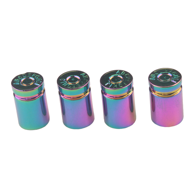 4psc Bullet Shell Universal Car Wheel Tire Valve Caps,Rim Tire Stem Covers,Aluminum Alloy Car Styling Parts Accessories