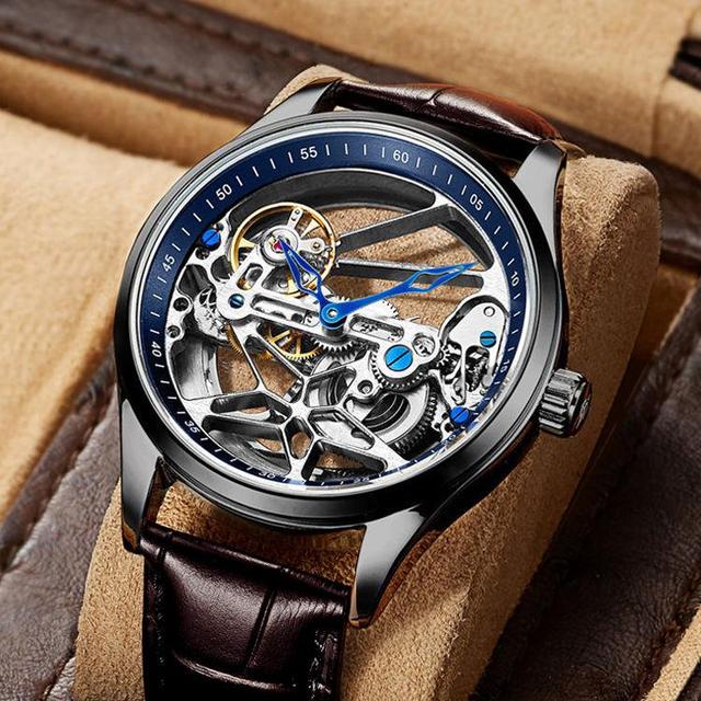 Genuine Tourbillon Watches Men Mechanical Watch Fully Automatic Luxury Brands Luminous Waterproof Men's Watch Fashion Reloj Hombre