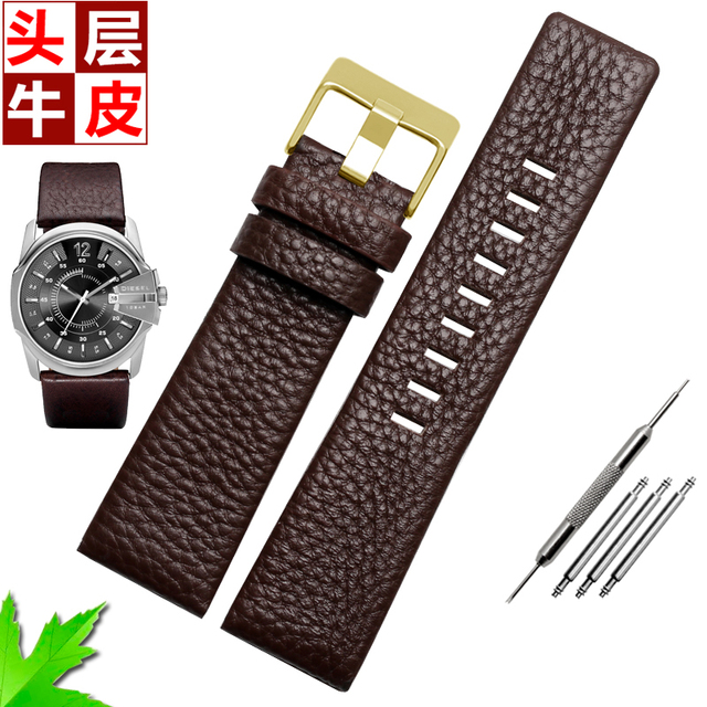 Genuine Leather Watch Strap for Diesel Watch DZ7257 1657 4323 7314 7313 7371 Straps 22 24 26 27 28 30mm Black Brown White