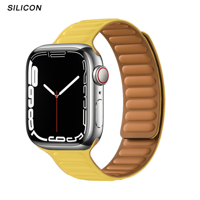 Silicone Suitable for Apple Watch Band Leather Link 44mm 45mm iWatch Series 7 6 SE 5 4 3 Watch Strap Bracelet 42mm 38mm Wristband