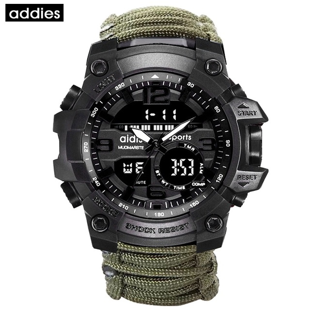 Addies-G Shock Military Watch for Men, with Compass, 3 Bar, Water Resistant, Digital Movement, Outdoor, Sports, Casual, Fashion