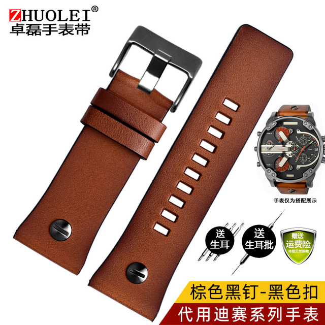 Genuine Leather Watchband for Diesel Watch Strap DZ4476/4482 DZ7408 7406 4318 Strap 22 24 26 28mm Big Size Men Wrist Watch Band