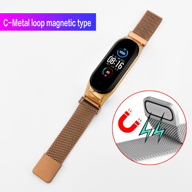 Metal Bracelet for Mi Band 2 3 4 5 6 NFC Stainless Steel Replacement Strap for Xiaomi Mi Band 5 Band4 Strap Miband 5 Accessories