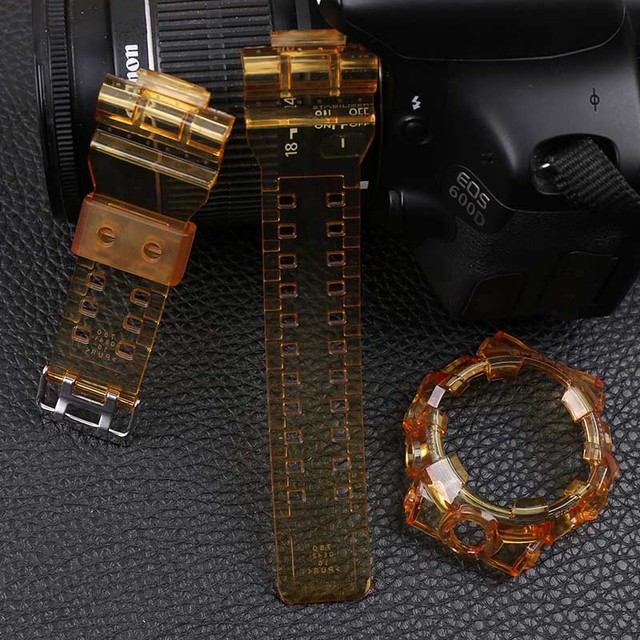 Watch Accessories 16mm Resin Strap for Casio G-SHOCK GA-700-710-735 Watch Transparent Strap Men & ML Sport Watch Case