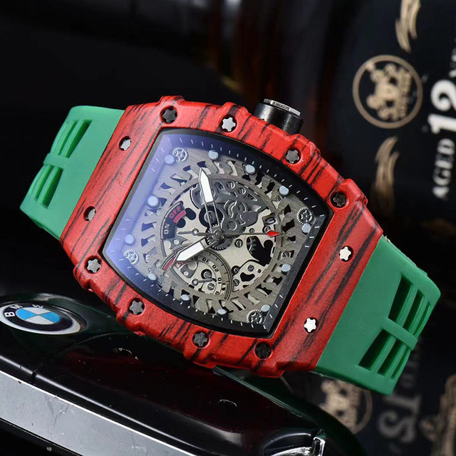 New 3 Pin Quartz Watch Transparent Bezel Men Automatic Watch Men Designer Wristwatches Waterproof Reloj Hombre