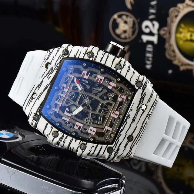 2022 Luxury 3 Pin Quartz Watch RM Transparent Bezel Men Automatic Watch for Men Designer Wristwatches Waterproof Reloj Hombre