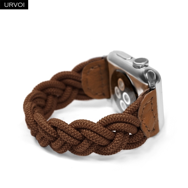 URVOI Braided Band for Apple Watch Series 7 6 SE 5 4 3 2 Woven Nylon Strap for iWatch Solo Stretchable Loop Replacement 41 45mm