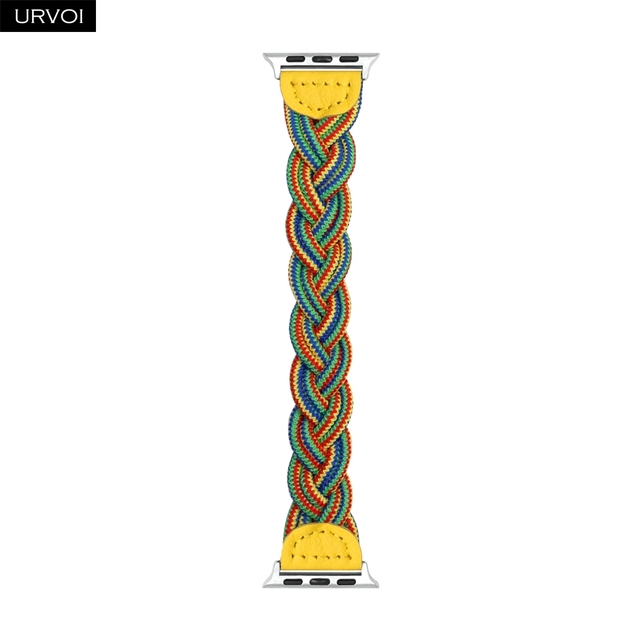URVOI Braided Band for Apple Watch Series 7 6 SE 5 4 321 Woven Nylon Strap for iWatch Stretchable Replacement Classy Design 40mm