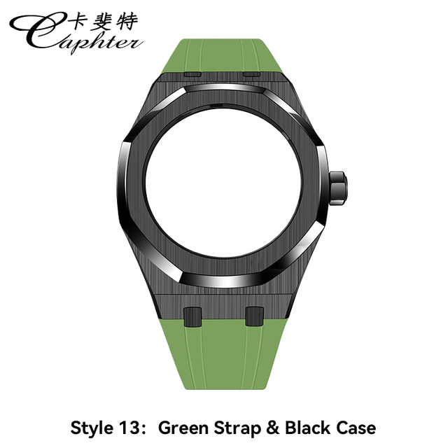 Casioak Fashion Kit for GMAS2100 Metal Watch Case Fluororobber Strap 316 Stainless Steel Bezel Rubber Watch Strap for MODIFY GMA-S2100