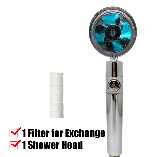 New Turbo Fan Shower Head Water Saving High Quality 360 Degree Pre-Flow With Extended Rainfall Shower Head Fan With Stand