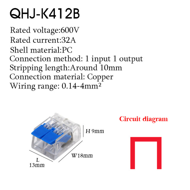 Wire Connector Small Quick Universal Compact Connector Spring Wire Cable Electrical Connectors Push In Terminal Block 412-415