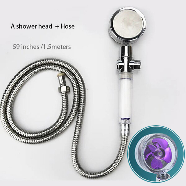 High Pressure Water Saving Flow Pressurized Shower Head 360 Degree Rotating Adjustable ABS Hose Bathroom Accessories Shower Set