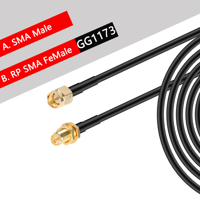 2m 5m 10m 20m SMA Male to SMA Male RG58 50ohm Coaxial Cable SMA Plug WiFi Antenna Extension Cable Connector Pigtail Adapter