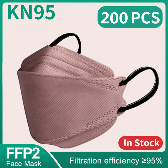 10-200 قطعة Mascarillas FPP2 KN95 قناع FFP2 homology ada 4 طبقات ffp2قناع الكبار الأسماك أقنعة الوجه FP2 موراندي موضة حماية Masken