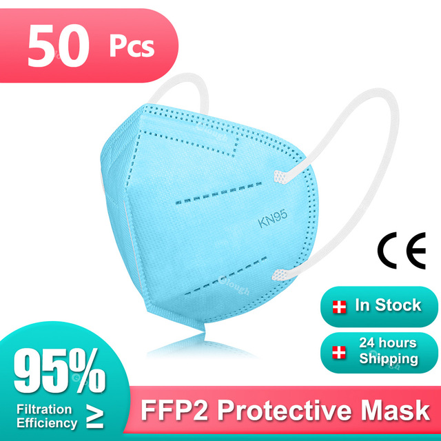 Mascherine FFP2 شهادة CE 5 طبقات KN95 قناع أسود قناع التنفس fpp2 قناع الوجه واقية الكبار FFP 2 Masque