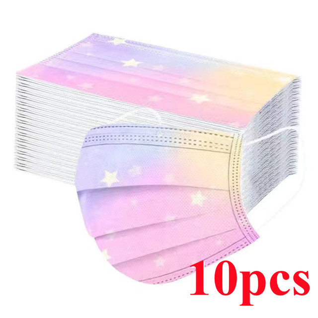 10-100pcs Disposable Face Mask 3 Layer Non-woven Filter Star Mouth Face Mask Anti-Dust Adult mascarillas quiurgicas homology adas