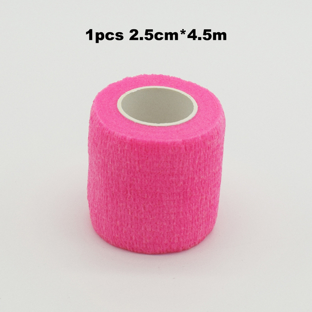 1pc Disposable Self-adhesive Colorful Latex Medical Wrap Athletic Tape To Handle Tightening Tube Of Tattoo Accessories