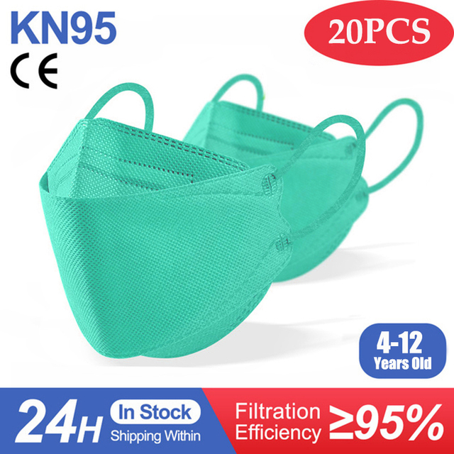 Ffp2mask الاطفال KN95 قناع الألوان كوريا الفتيات الطفل المتاح أقنعة التنفسي Kn95mask الاطفال الوجه قناع mascarilla fpp2 homologada