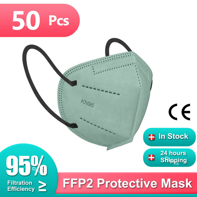 Morandi ffp2fan Adult KN95 Mascarillas FPP2 Face Mask 5 Layers Face Mask Ventilated FFP2 Respirator Mouth Mask KN95 Color