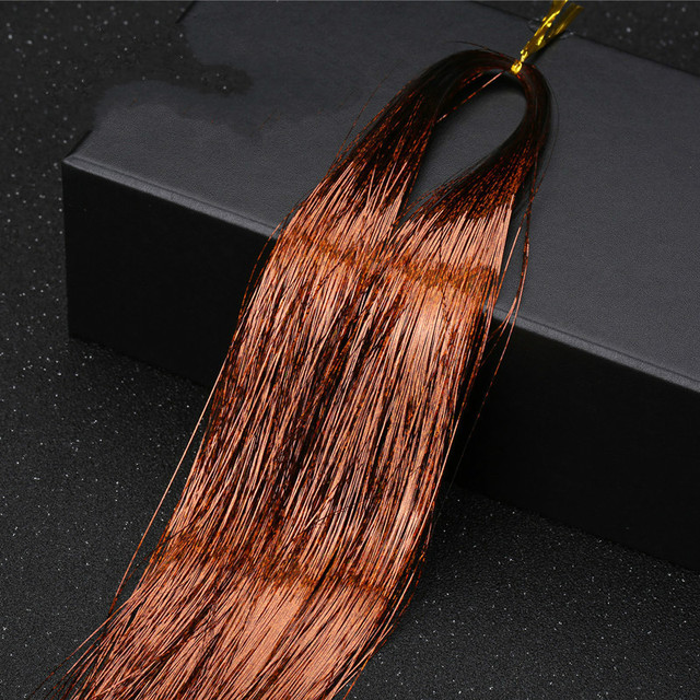 1pc Sparkle Shiny Hair Tinsel Hair Extensions Dazzle Women Hippie For Braiding Headdress Hair Braiding Tools Long 100cm