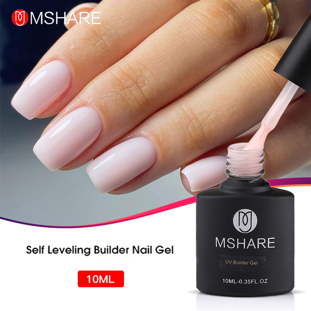 MSHARE Strengthening Gel Self Leveling Builder Nail Apex and C-Curve Builder Reinforcement Alignment Base Top Soak Off 10ml in Bottle