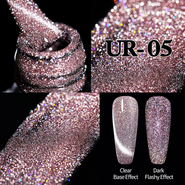 UR SUGAR 7.5ml Cat Reflective Magnetic Nail Gel Polish Rainbow Gel Shine Laser Gel Soak Off UV Varnish LED Nail Art Design