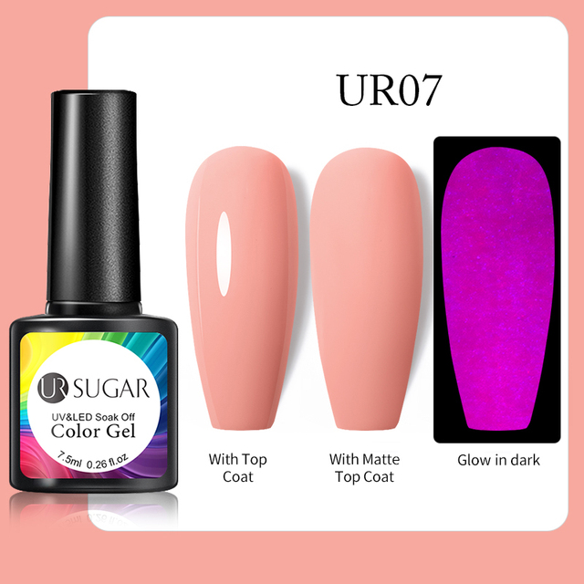 UR SUGAR Thermal Luminous UV Gel Nail Polish 2 in 1 Color Change Glow in the Dark Nail Art Design Varnish Soak Off Manicure