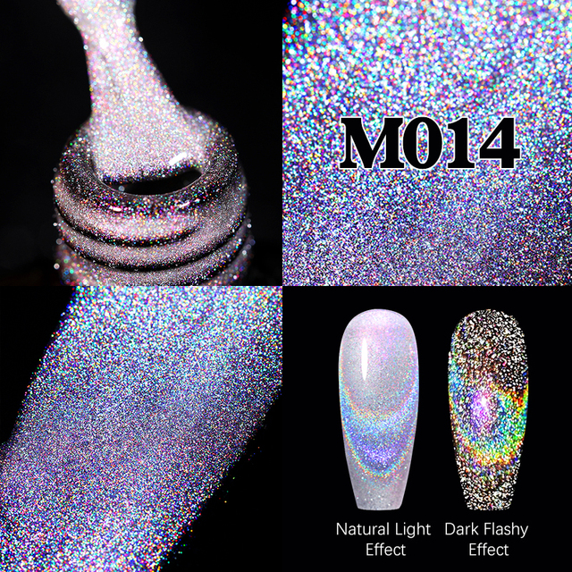 UR Sugar Fluorescent Reflective Gel Holographic Gel Nail Polish Shine Neon Glitter Semi Permanent Soak Off UV LED Nail Gel