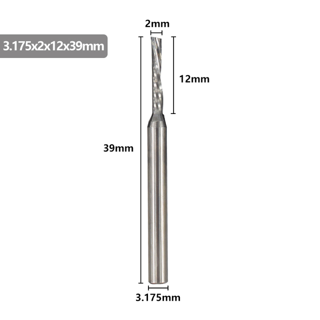 XCAN - Single Carbide Cutting Machine, 3.175mm (1/8"), CNC Router, 1-3.175mm Diameter, for Aluminum Cutting