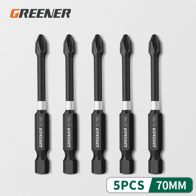 Green Impact Strong Magnetic Impulse Head Cross High Hardness Hand Drill Bit Screw Electric Screwdriver Set 50 65 70 90 150mm