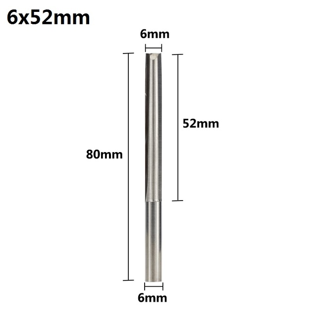 XCAN 1pc 4mm/6mm Shank 2 Flute Straight End Mill Carbide CNC Router Bit Engraving Bit Straight Slot Milling Cutter