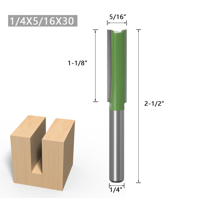 1-7pcs 1/4 inch single shank double flute straight bit milling cutter for wood 6mm tungsten carbide router bits wood tool set