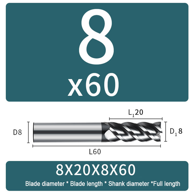 Carbide Milling Cutter 4 Flute Harden Tungsten Alloy Steel Face End Mill Lengthening 16mm 150mm Computer Tools Stainless Special HRC 65