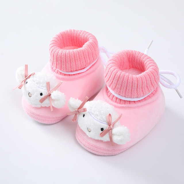 2022 New Winter Baby Shoes Infant Cotton Shoes Warm Shoes Plush Thick Medium High Tube Sock Baby Toddler Shoes Soft Shoes