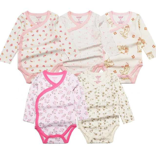 5pcs/lot Baby Bodysuits Autumn Newborn 100% Cotton Body Baby Long Sleeve Underwear Infant Jumpsuits Boys Girls Pajamas Clothes