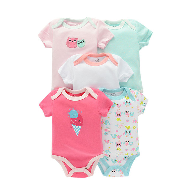 5pcs baby girl/boy bodysuit clothes for newborns high quality summer romper jumpsuits short sleeve infant girls clothes