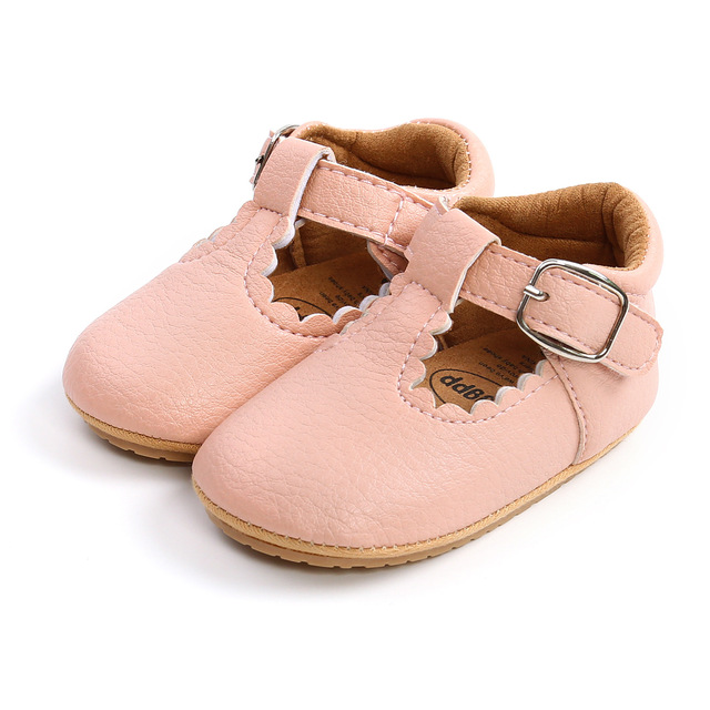 Newborn Baby Shoes Classic Leather Strap Boys Girls Multicolor Rubber Sole Infant Anti-slip First Walkers Shoes